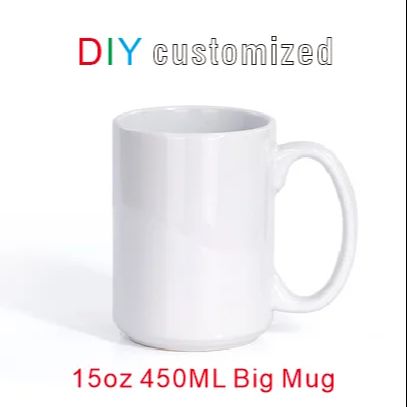 Sublimation Mug White - 450ML 15oz Big Cup DIY Customized