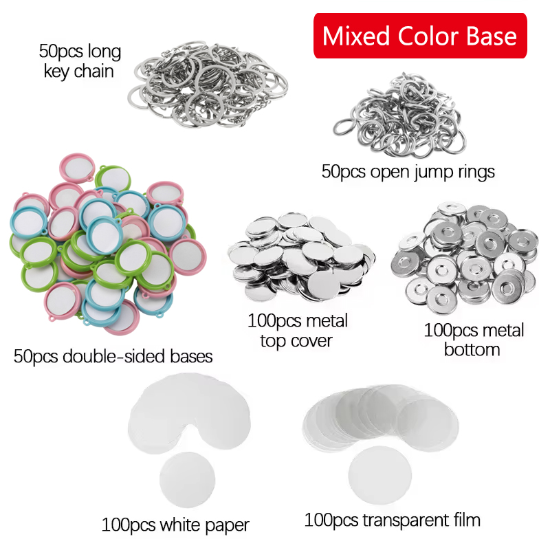 50Pcs/Set DIY Double-Side Key  - đánh giá và giá Button Badge Blank