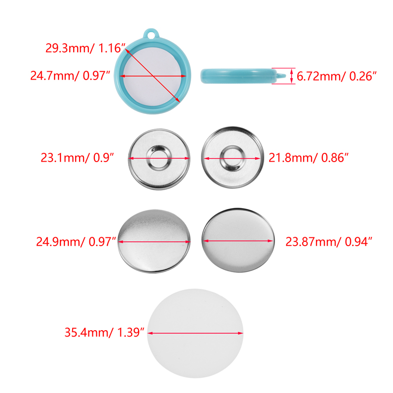 50Pcs/Set DIY Double-Side Key  - đánh giá và giá Button Badge Blank