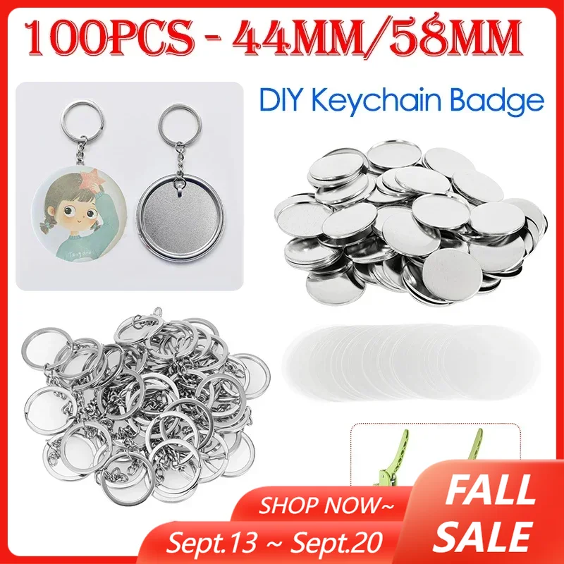 100PCS 44mm 58mm Keychains Bad - đánh giá và giá Button Badge Blank