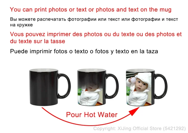 Hình Thủ Đen Cốc Ma Thuật Đổi  - đánh giá và giá Sublimation Mug White